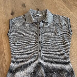 Zara Navy and White Striped Bodysuit